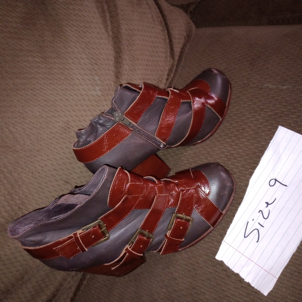 Jeffrey Campbell military combat retro boho wedge heels 9